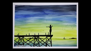 Girl on Bridge Painting | Easy DIY Step by Step Painting for Beginners