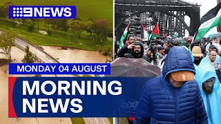 NSW Premier warns against future marches; Woman missing in NSW floods | 9 News Australia