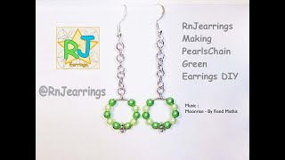 RnJearrings Making Pearls Chain Green DIY Earrings & Jewelry