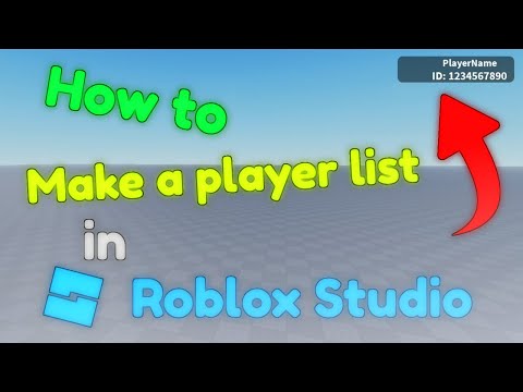 Roblox Studio Tutorial | How to make a player list in Roblox Studio