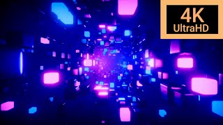 💥Vibrant 3D NEON Cube Tunnel Relaxing 4k video 🚀✨️🔥🎉