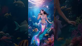 Magical Mermaid Princess Singing Underwater ✨ | AI Fantasy Animation #shorts  #mermaid #trending