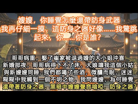 完結沙雕爆笑甜文HE:嫂嫂，你睡覺怎麼還帶防身武器，我再仔細一摸這防身之器好像……我驚跳起來：你……你是誰？哥哥病重，娶了崔家被退過婚的大小姐沖喜新婚那夜，哥哥病得下不了床，大娘讓我這個小姑與新嫂嫂