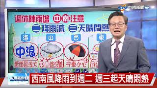 【立綱氣象報報】週休中南部陣雨明顯 北部局部陣雨│中視晚間氣象 20250801