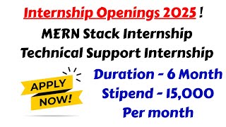 Free Internship Alert | Full Stack Developer | Apply Now | Tech Support Internship Opening Tamil