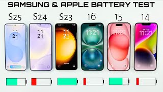 Samsung Galaxy S25/S24/S23 vs Apple iPhone 16/15/14 - ULTIMATE Battery Life DRAIN Test 🥵