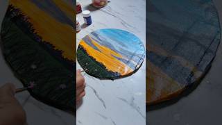 Beautiful scenery painting |acrylic painting| #art #artvideo #shorts #like #yt #acrylicscenery  #fyp