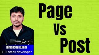 Page Vs Post