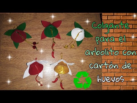 Colgantes para el árbol de Navidad ,reciclando cartones de huevos ♻️