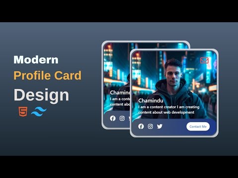 Modern Profile Card using HTML & Tailwind CSS