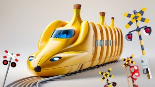 #1 ドクターイエローバナナ？なんの新幹線でしょう？ しんかんせんの変身クイズ 他 | 踏切カンカンとAIをつかってみよう！【踏切 アニメ＆学べる】