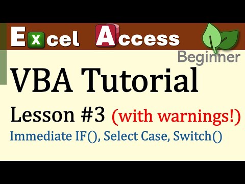 Beginner Excel VBA tutorial / Access VBA Tutorial - Learn how to write simple code - Part 3