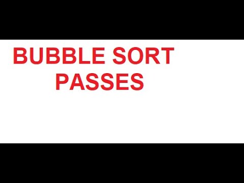 QUESTION|BUBBLE SORT|PASSES