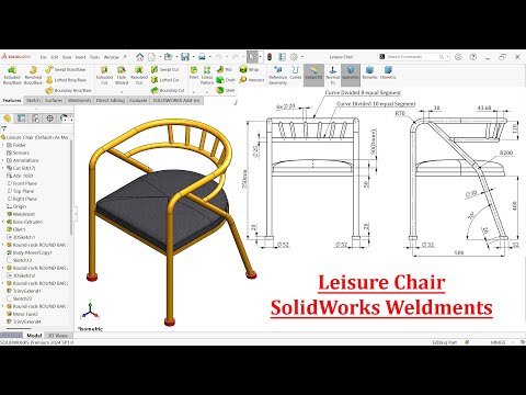 Leisure Chair Modeling in SolidWorks Weldments