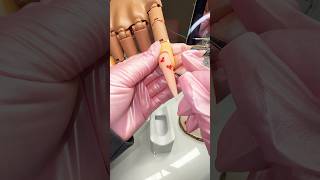 how to: 3D design w. powder❣️ #nailart #heart #heartnails  #3d #3ddesign #shorts #diynails