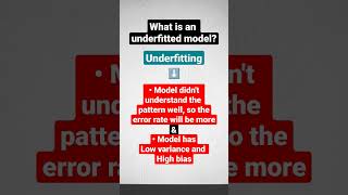what is underfitting? #shorts #ml  #machinelearning