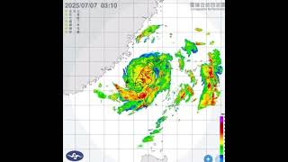 丹娜絲颱風登陸至出海之雷達回波