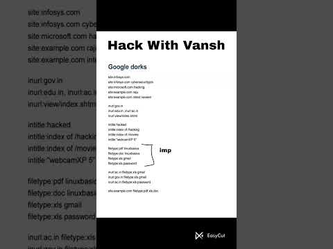 Google Dorks Notes With full concepts #networkattack #cybersecurity #google #knowledge#cybersecurity