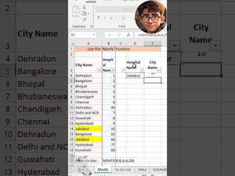 How to use MINIFS Function #excel #msoffice #function #microsoftoffice #tutorial #office #minifs
