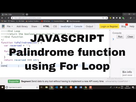 JAVASCRIPT function to check if a string is a Palindrome or not