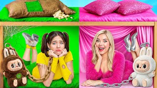 Secret Rooms Under The Bed | Rich VS Broke Crazy Challenge by Multi DO Girls