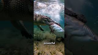 When a Crocodile Eats a Shark — The Unexpected Predator Battle! #wildlifebattle
