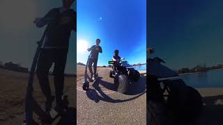 Drag race! $2K Tesla ATV vs. $200 Walmart Scooter 🏁🛴