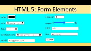 Form Elements in HTML5