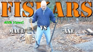 Comparison between Fiskars 8lb Maul and Fiskars Super Splitting Axe.
