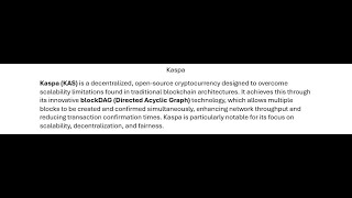 Crypto Education Source: What is Kaspa (KAS)? | Top 100 Cryptocurrencies Explained!