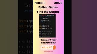 NCODE #070  | Find the Output | Comment your Answer Below | #coding #pythondaily #python #mcqsquiz
