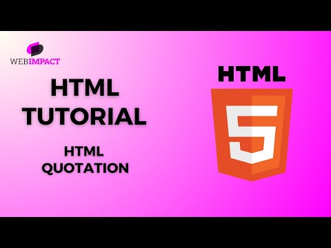HTML Tutorial : HTML Quotation #html  #coding