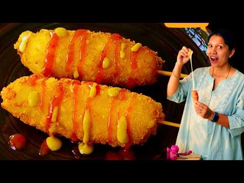 Korean Cheese Corn Dog Recipe | How to make Korea's famous Cheese Corn Dog | Korean Food by Kabita