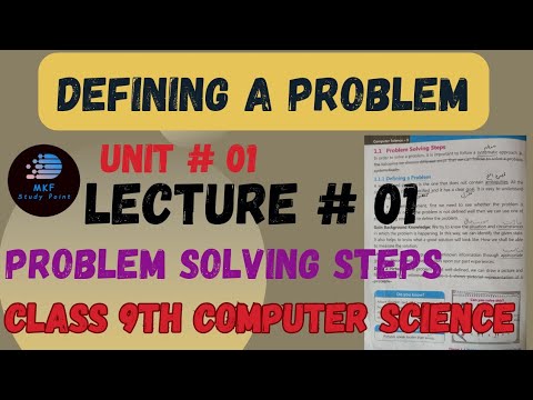 Defining a problem | Problem solving steps | 9th class computer chapter 1 problem solving