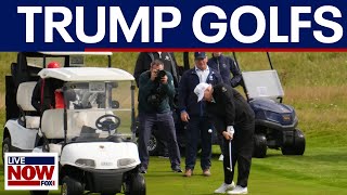 WATCH: President Trump golfs in Scotland