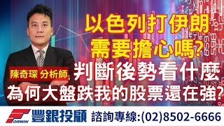 20250613 陳奇琛分析師｜以色列打伊朗，需要擔心嗎? 判斷後勢看什麼。為何大盤跌我的股票還在強?｜台積電、廣達、奇鋐、智通、世紀鋼