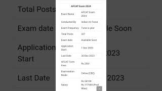 AFCAT Exam 2024| AFCAT 2024 Exam Details #afcat #afcat2024 #viral #viralshorts #ytshorts #viralreels