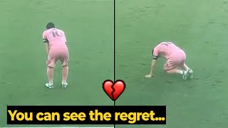 Moment Messi regretted feeling pain and being unable to complete the match against Necaxa 💔