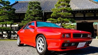 (4K)MASERATI SHAMAL classic car 1994 - マセラティ シャマル 二条城と名車の競演