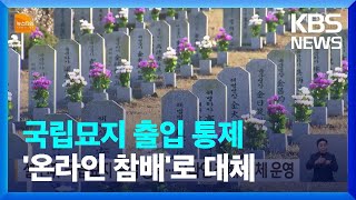 설 연휴 국립묘지 출입 통제…‘온라인 참배’ 대체 운영 / KBS  2022.01.21.