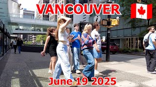 Vancouver BC Canada on June 19 2025 - Summer Walk in Vancouver Downtown
