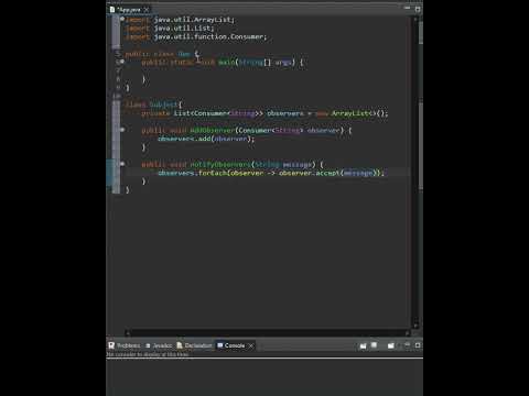 Boost Your Java Skills: Observer Pattern with Lambdas Made Easy! 🔥💻 #java #coding #code #shorts