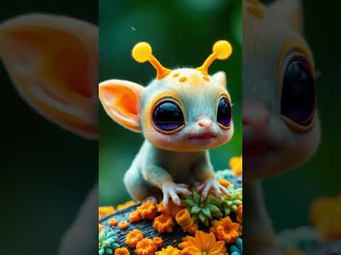 Alien Baby or Fantasy Pet? Meet the Cutest Creature in the Forest! 👽🍄 #shorts