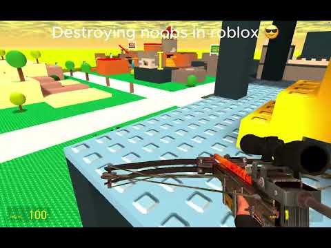Destroying noobs in roblox crossroads