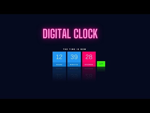 How to create Digital Clock with Reflection in HTML CSS & JS | With source code#digitalclock #clock