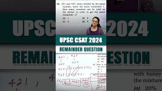 UPSC CSAT 2024 PYQ : Smart Trick to Solve Remainder Questions Fast! ⚡#csat