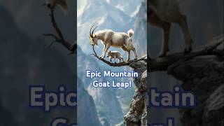 Mother Mountain Goat's Daring Jump with Her Kids | Wildlife Adventure #Shorts #YouTubeShorts #FYP
