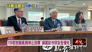 7／26投票恐放颱風假？ 中選會：停班區將停止投票