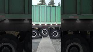 Dump Truck with Crane Truck Crossing Bumpy Road #mudrunner #shorts