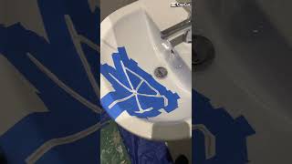 You won’t believe this basin was cracked! 🔥 #DIYRepair #BeforeAndAfter